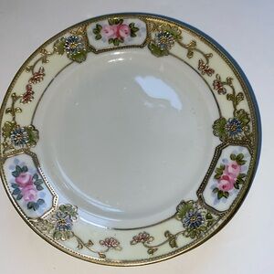 Hand painted with raised detail gold gilding set of 5 dessert plates